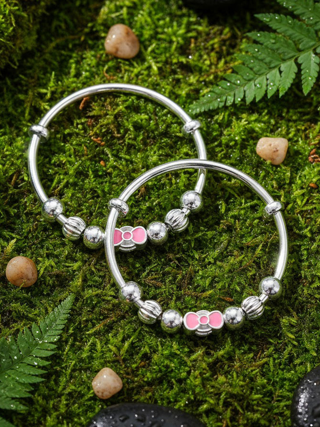 Pink Bow Kids Bangles