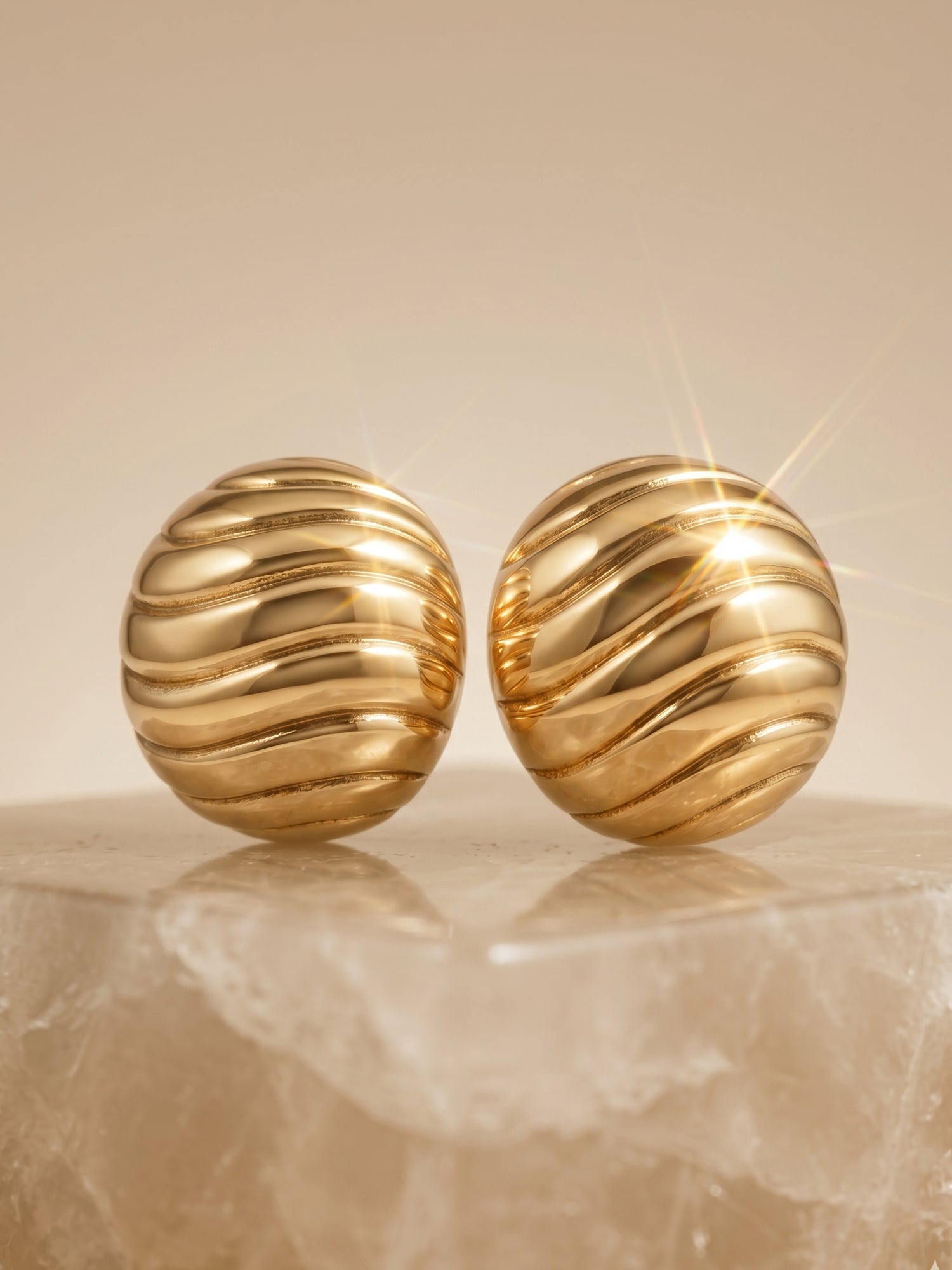Gilded Croissant Dome Studs