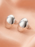 Sculptural Domed Oval Stud Earrings