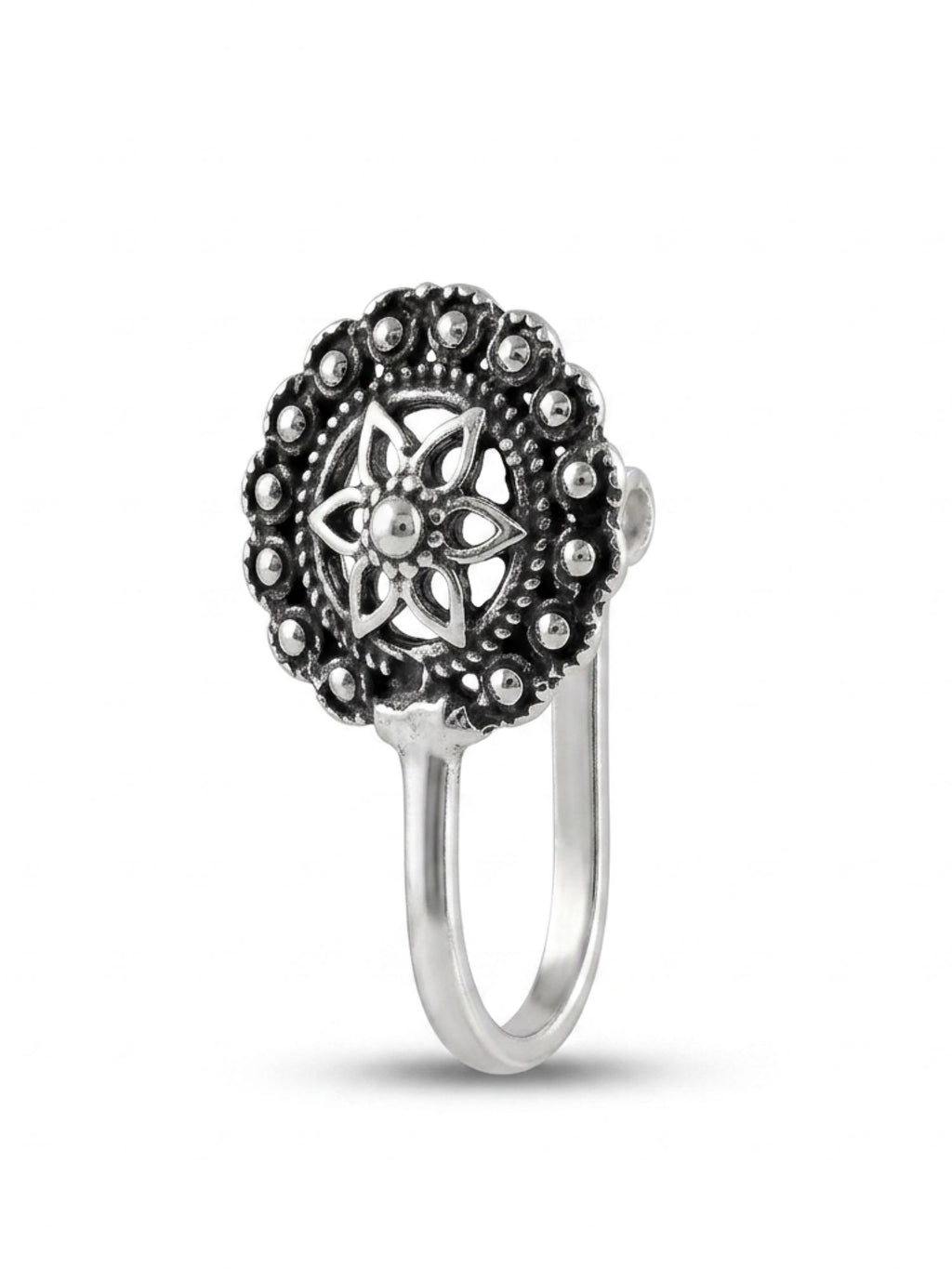 Oxidized Stellar Mandala Nose Pin