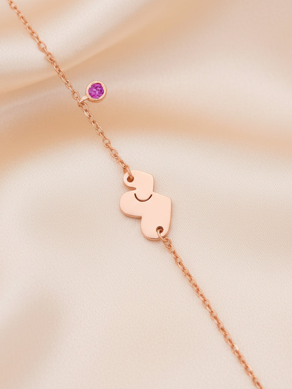 Roseate Eternal Bond Heart & Gemstone Anklet