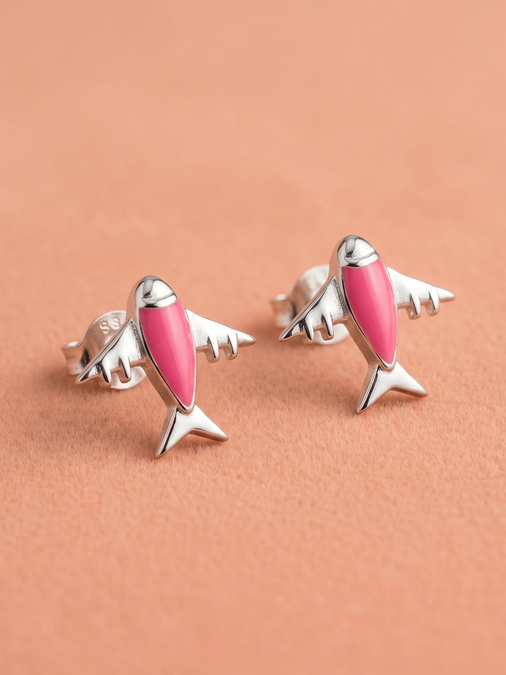 Jet-Setter Pink Plane Studs