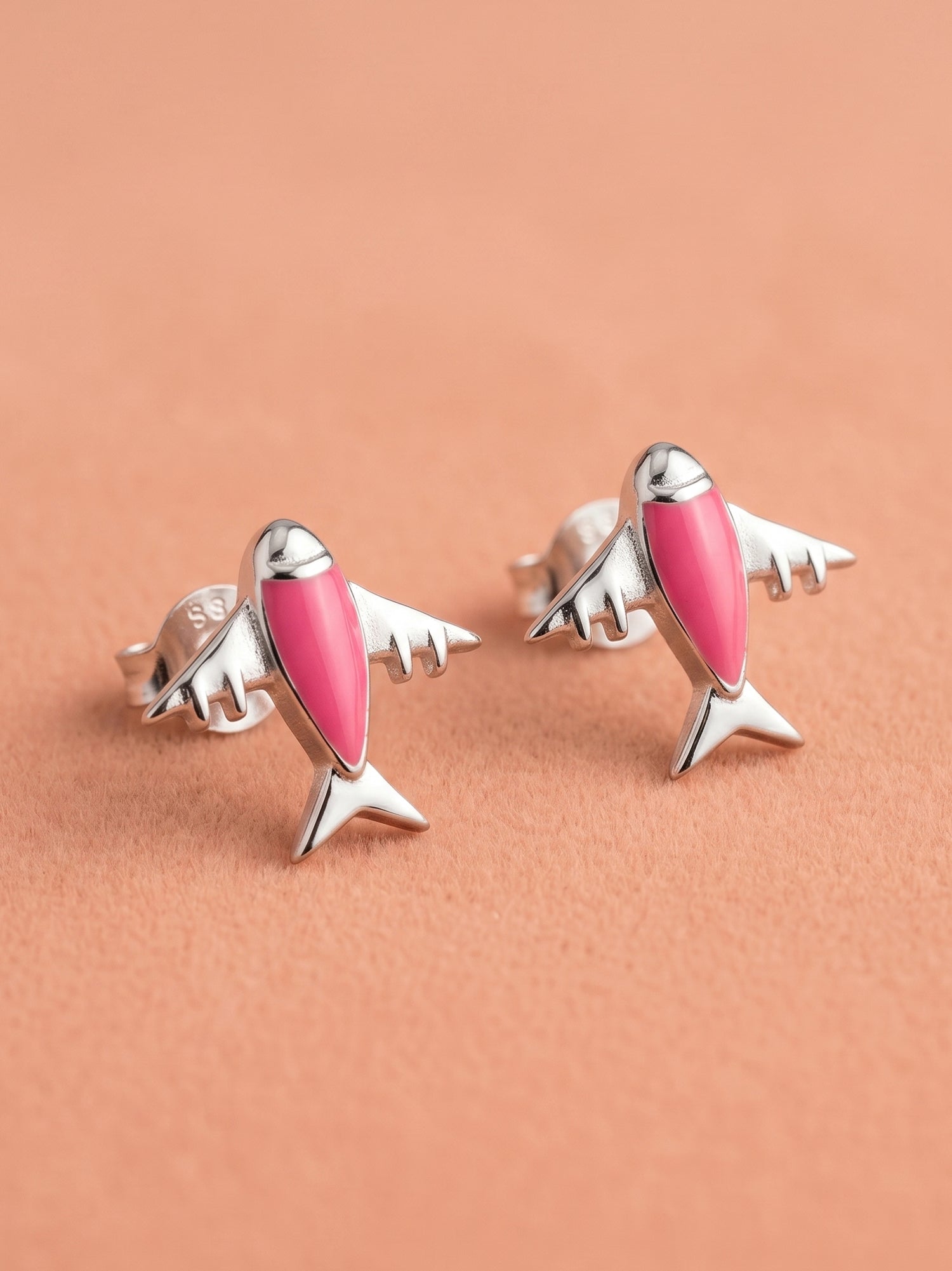 Jet-Setter Pink Plane Studs