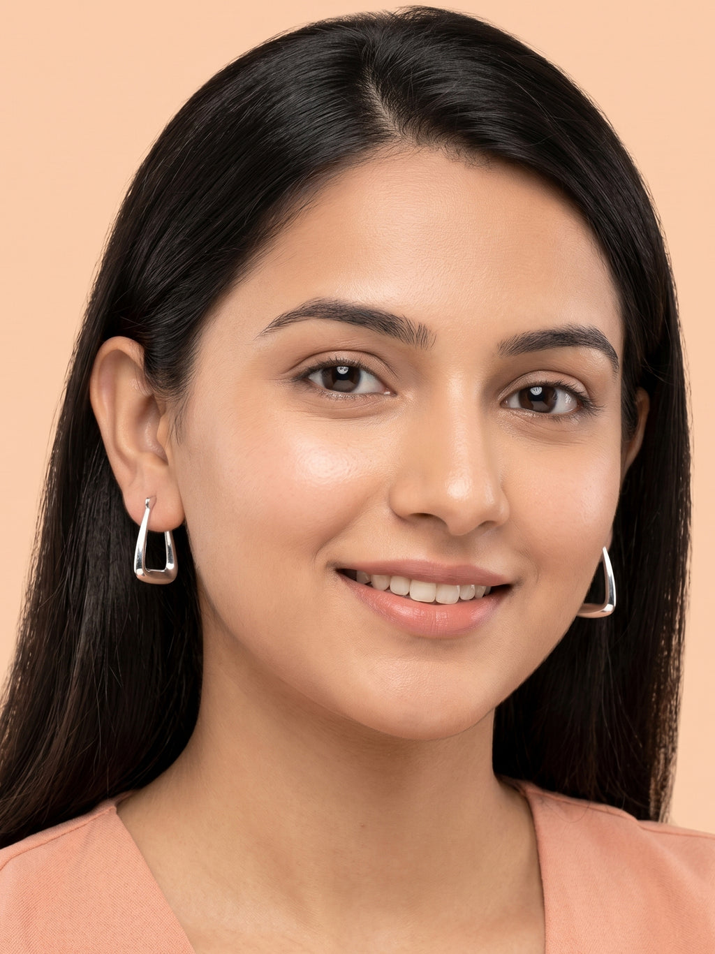 Trapezoid Sculptural Hoop Earrings