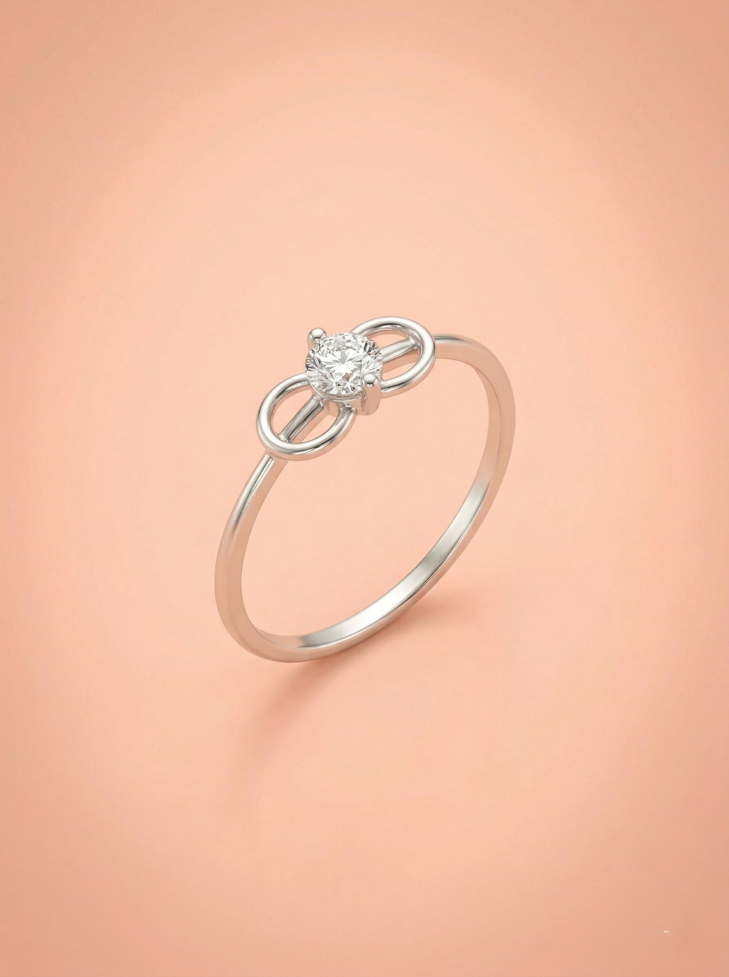 Silver Infinity Sparkle Solitaire Ring