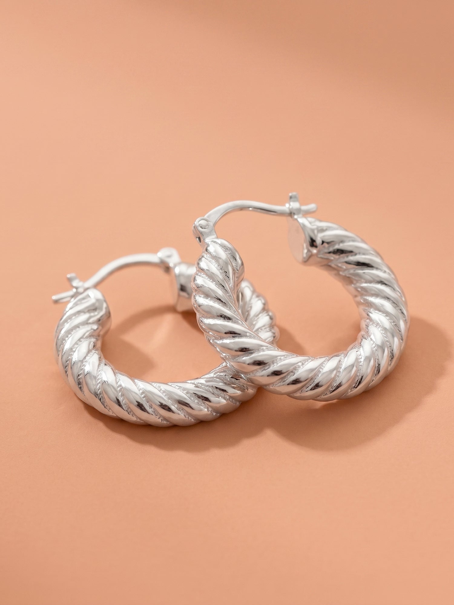 Sculptural Twisted Rope Hoop Earrings