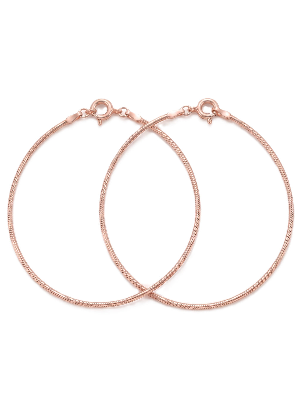 Roseate Luxe Snake Chain Anklet Pair