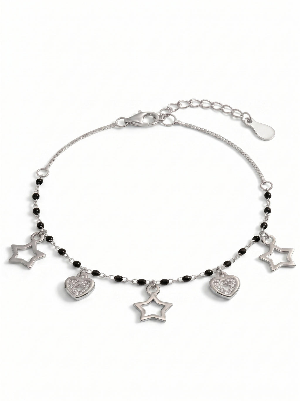 Celestial Heart & Star Noir Nazariya Bracelet for Kids