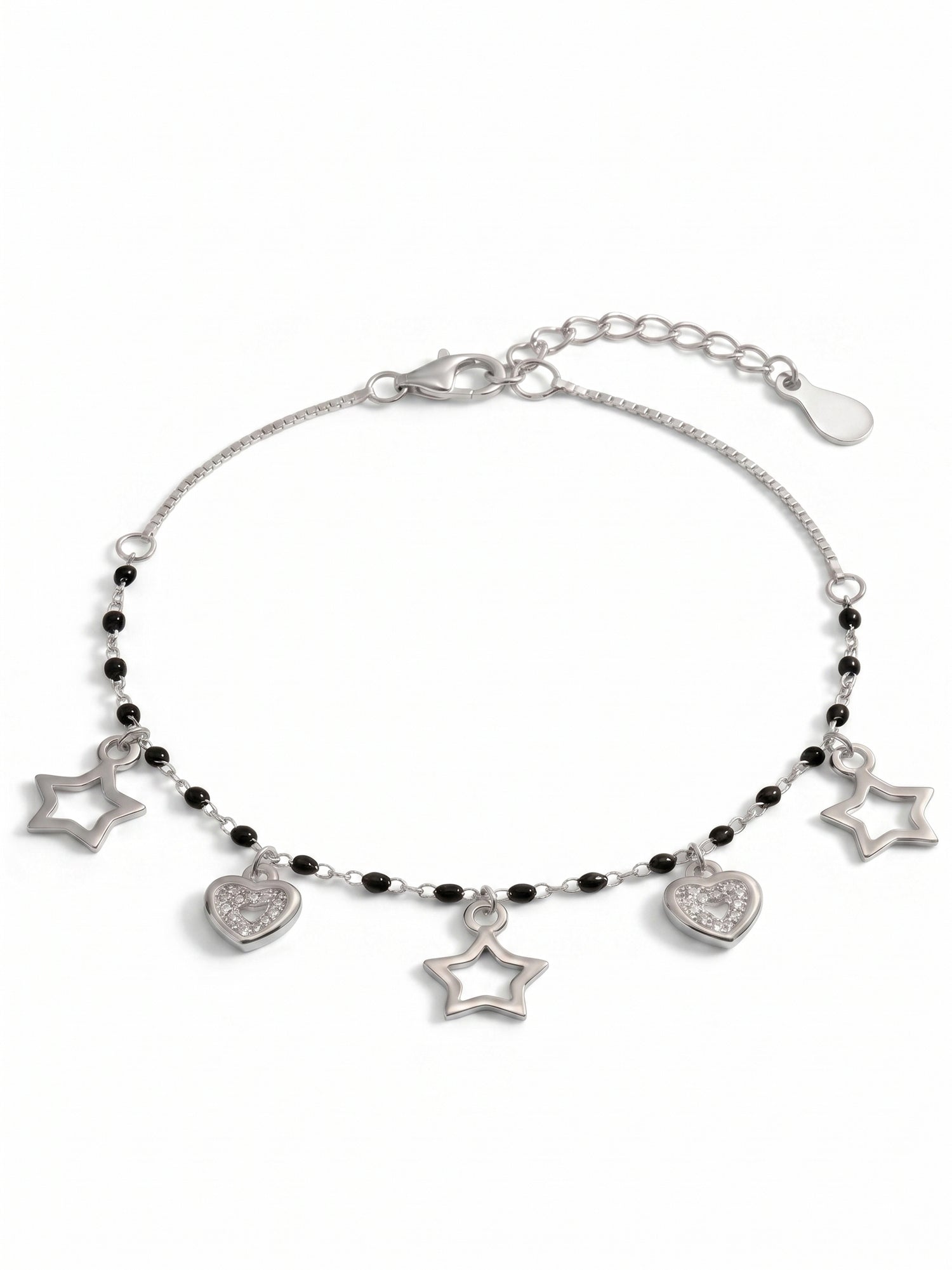 Celestial Heart & Star Noir Nazariya Bracelet for Kids