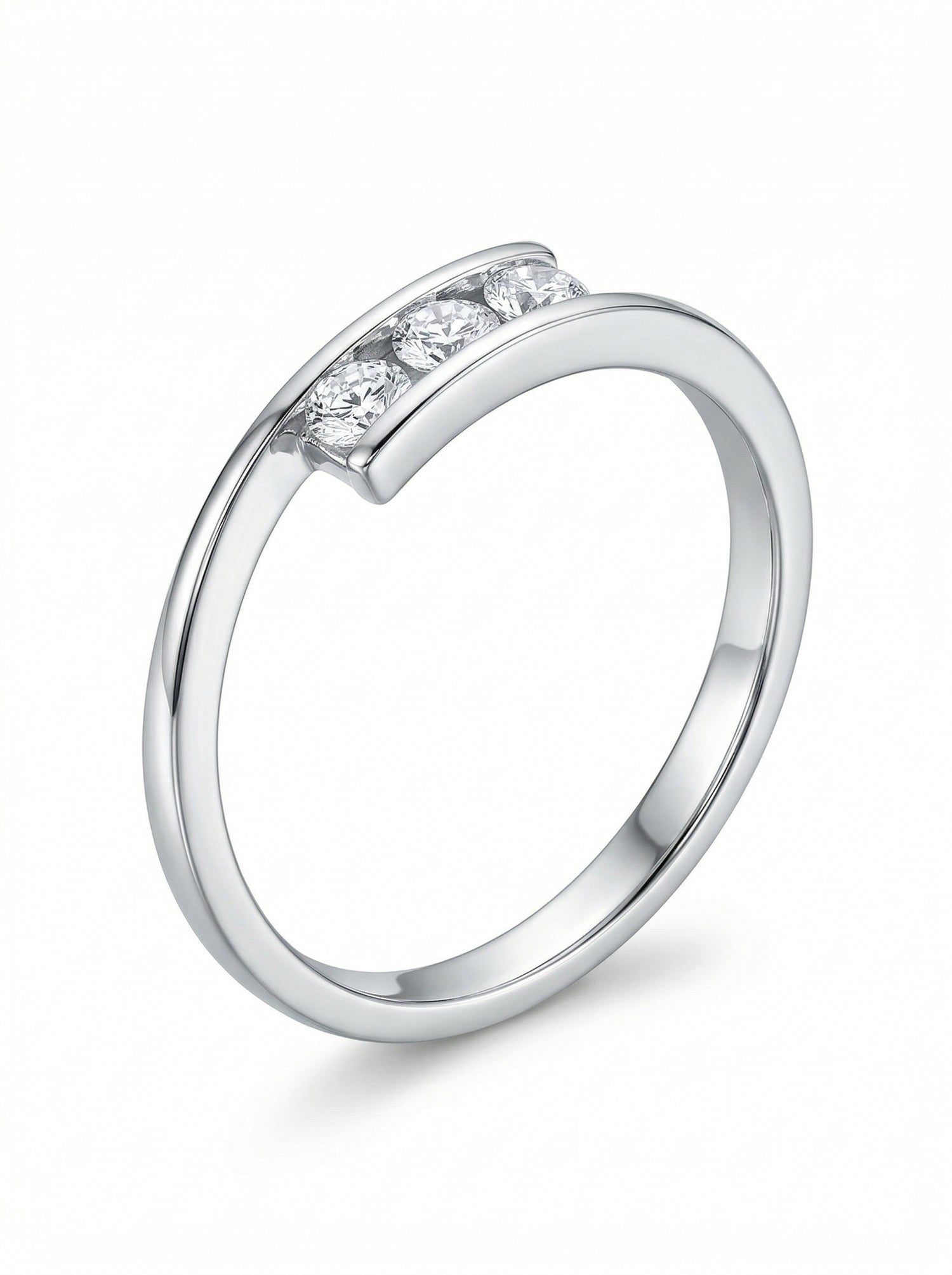 Channel-Set Triple Stone Bypass Ring