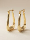 Polished Trapezoid Chunky Hoop Earrings