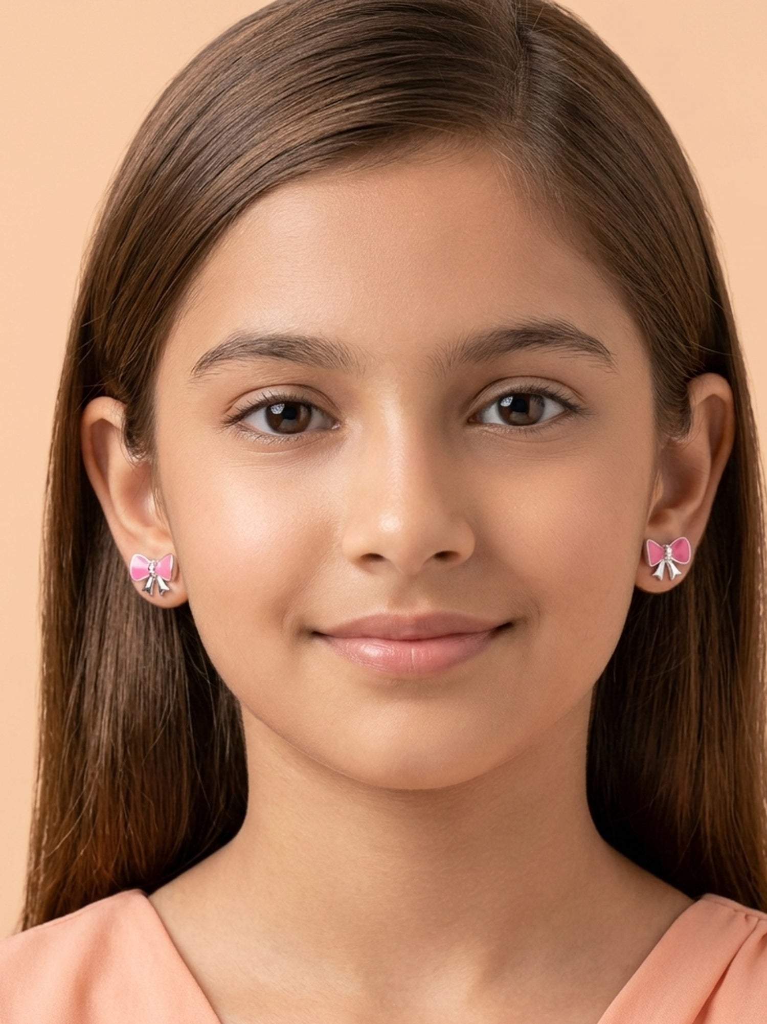 Fuchsia Bow-Knot Studs