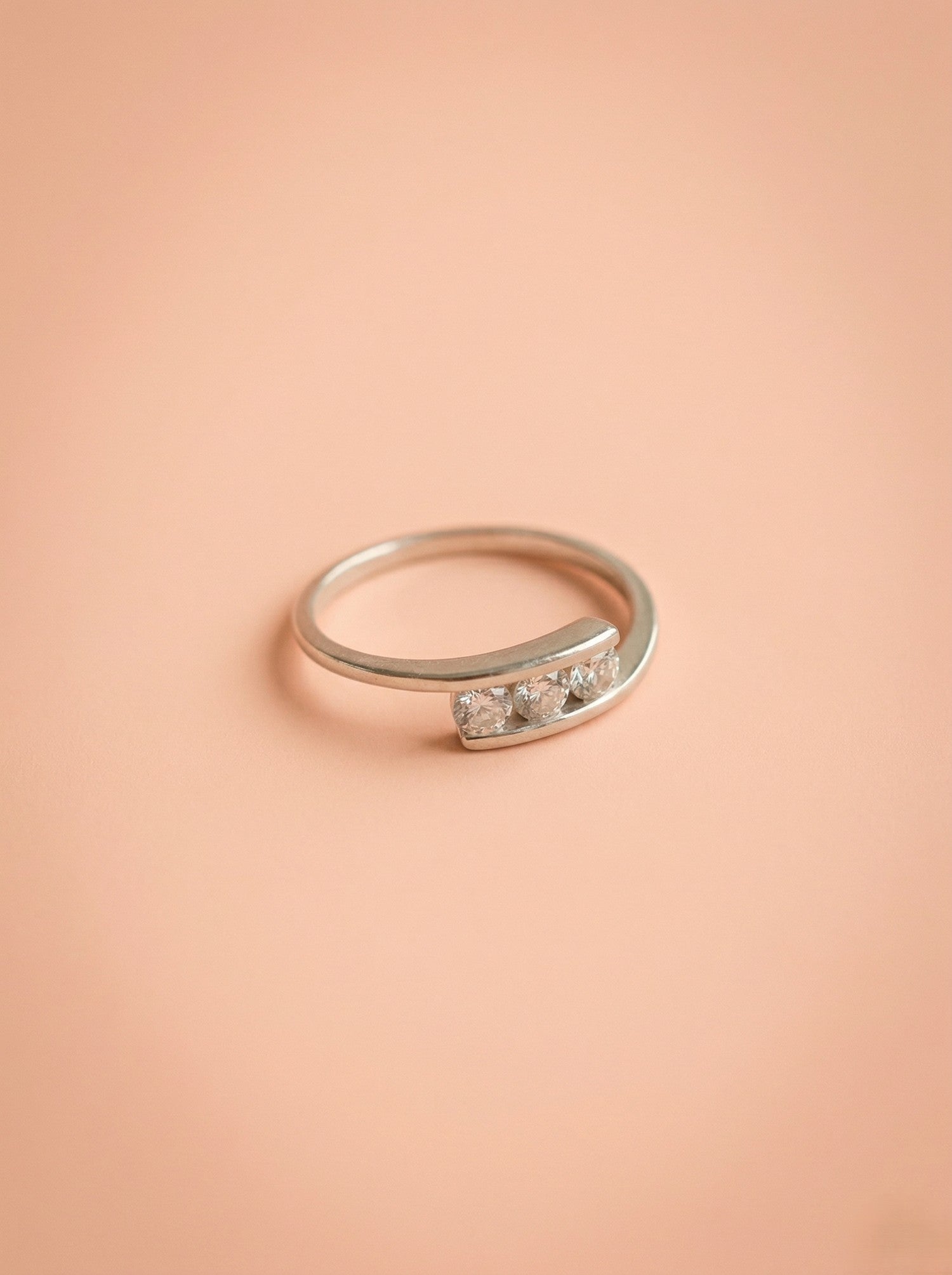 Channel-Set Triple Stone Bypass Ring