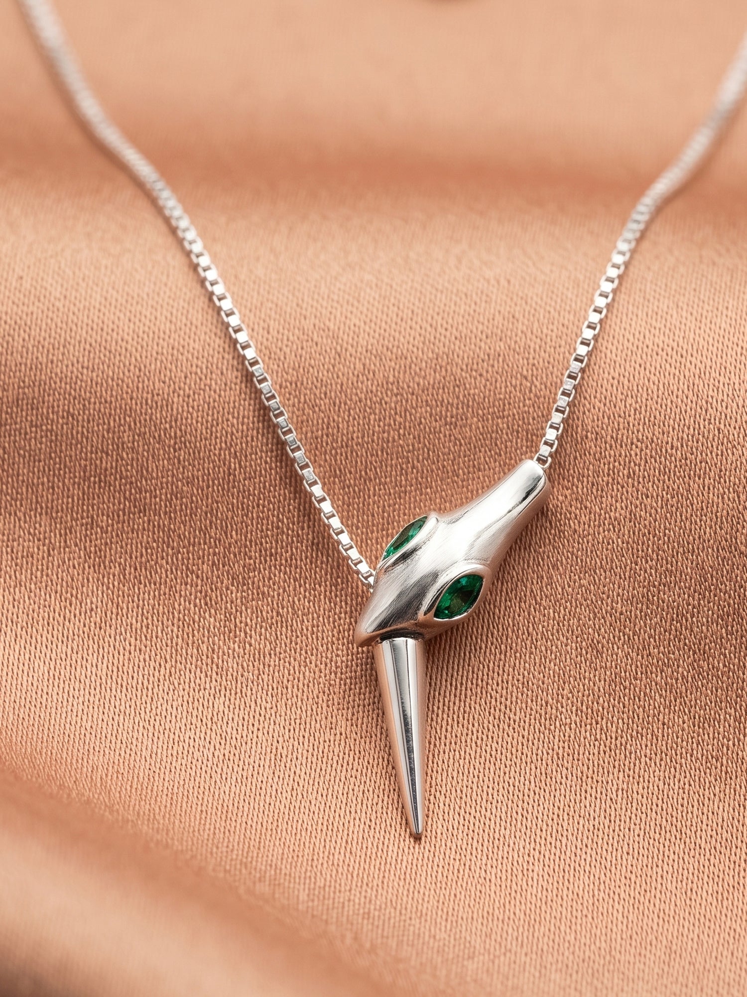 Silver Serpentine Talon Pendant Necklace