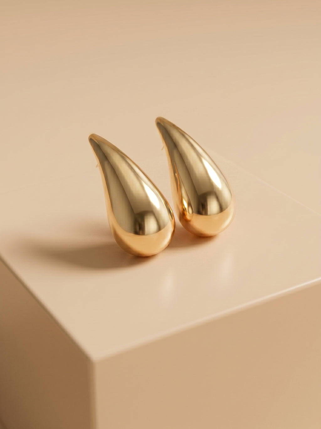 Gilded Mirror Teardrop Studs