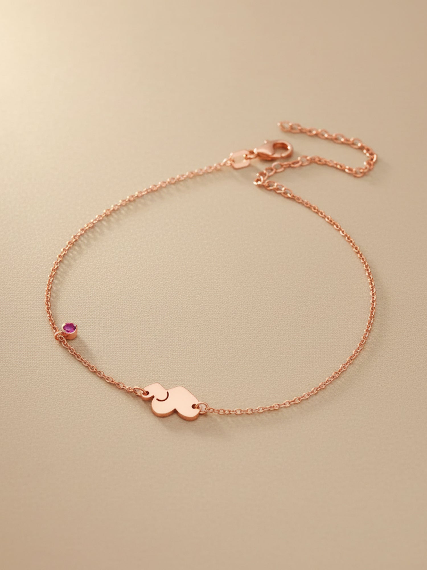 Roseate Eternal Bond Heart & Gemstone Anklet