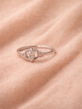 Silver Intricate Knot Marquise Solitaire Ring