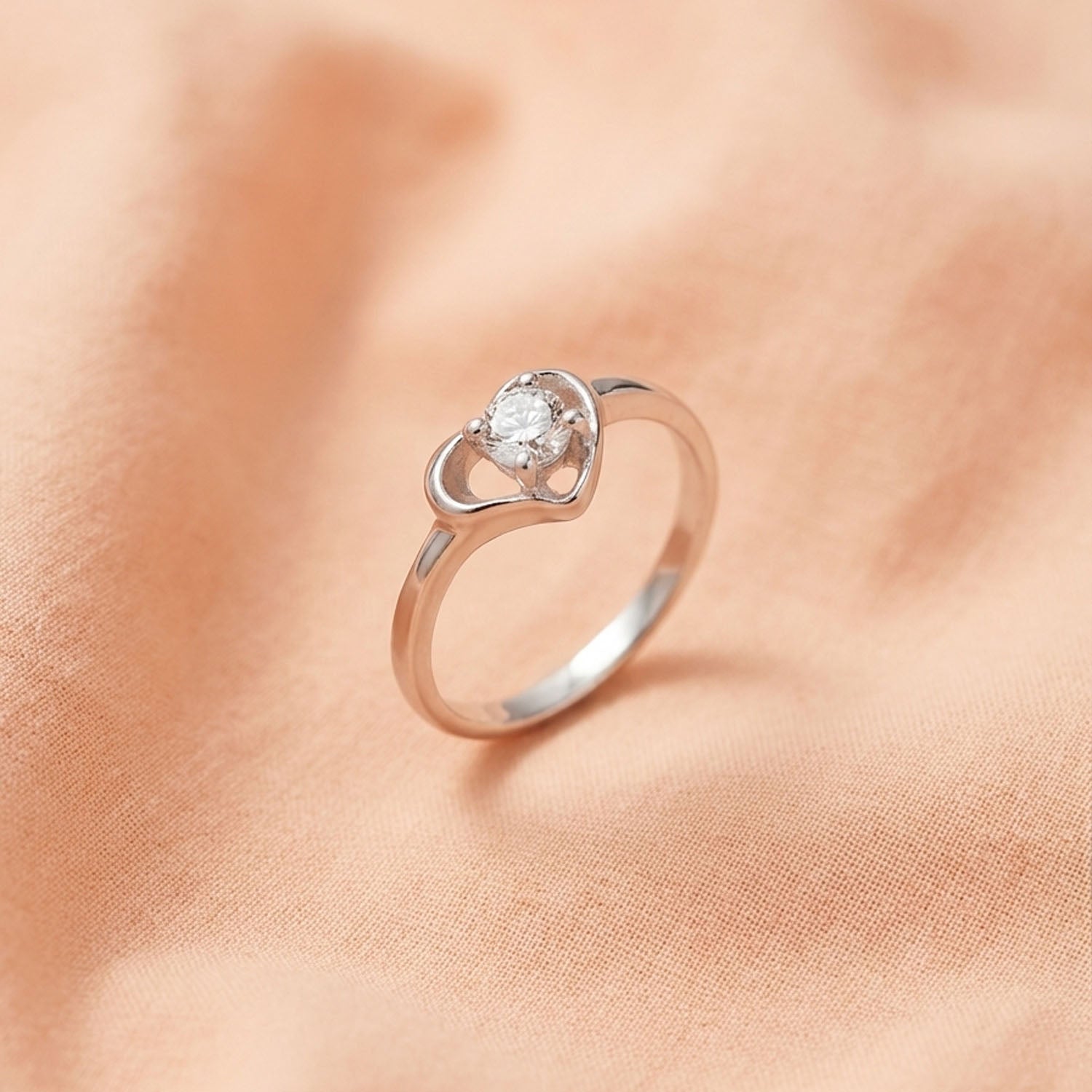Radiant Heart Solitaire Ring