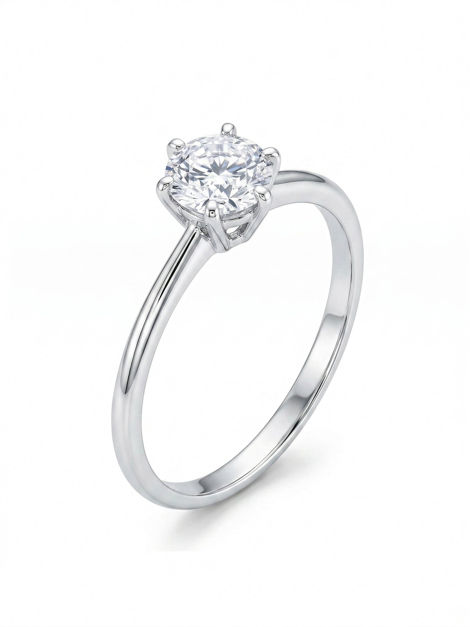 Silver Minimalist Brilliant Solitaire Ring