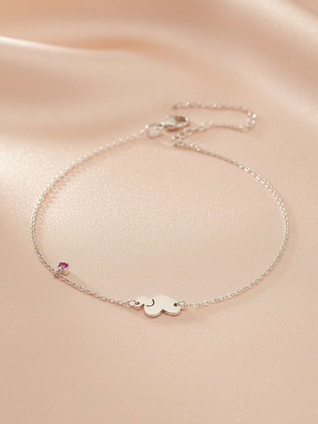 Eternal Bond Heart & Gemstone Anklet