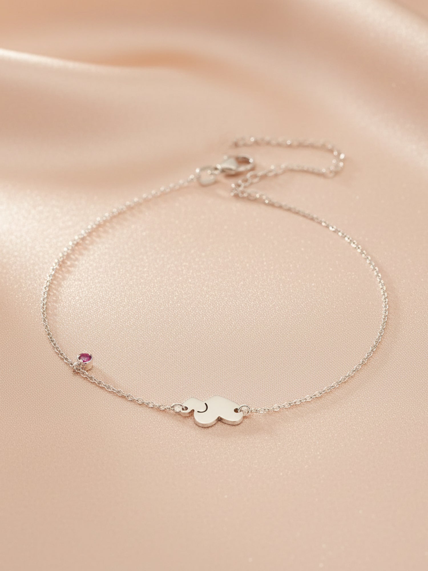 Eternal Bond Heart & Gemstone Anklet