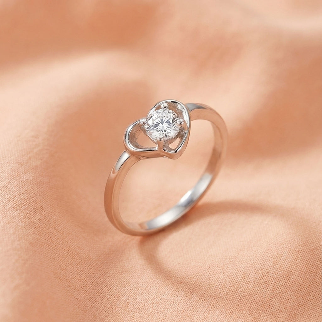 Radiant Heart Solitaire Ring