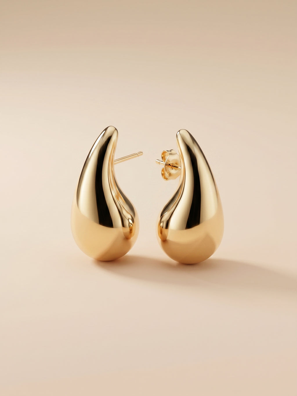 Gilded Mirror Teardrop Studs