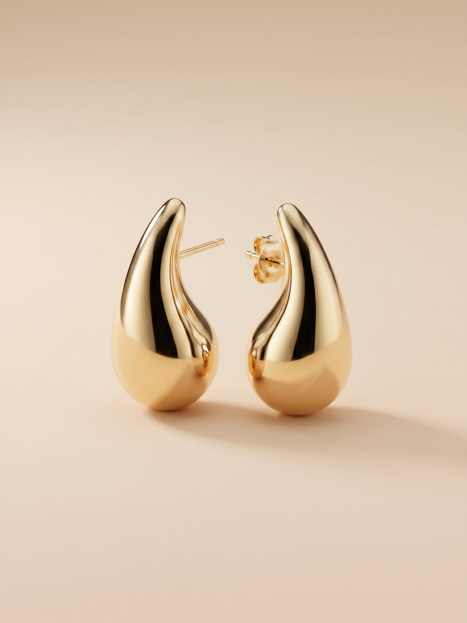 Gilded Mirror Teardrop Studs