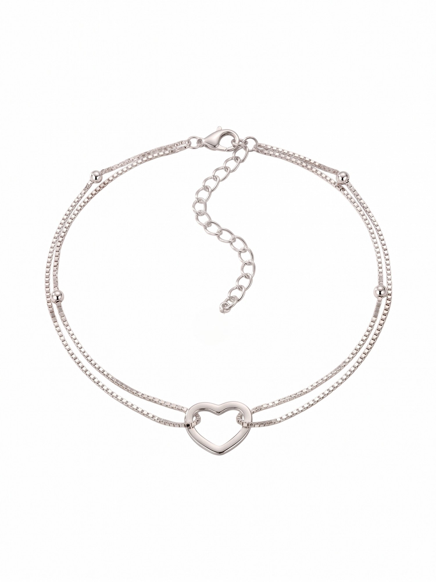 Double Layer Heart Charm Anklet
