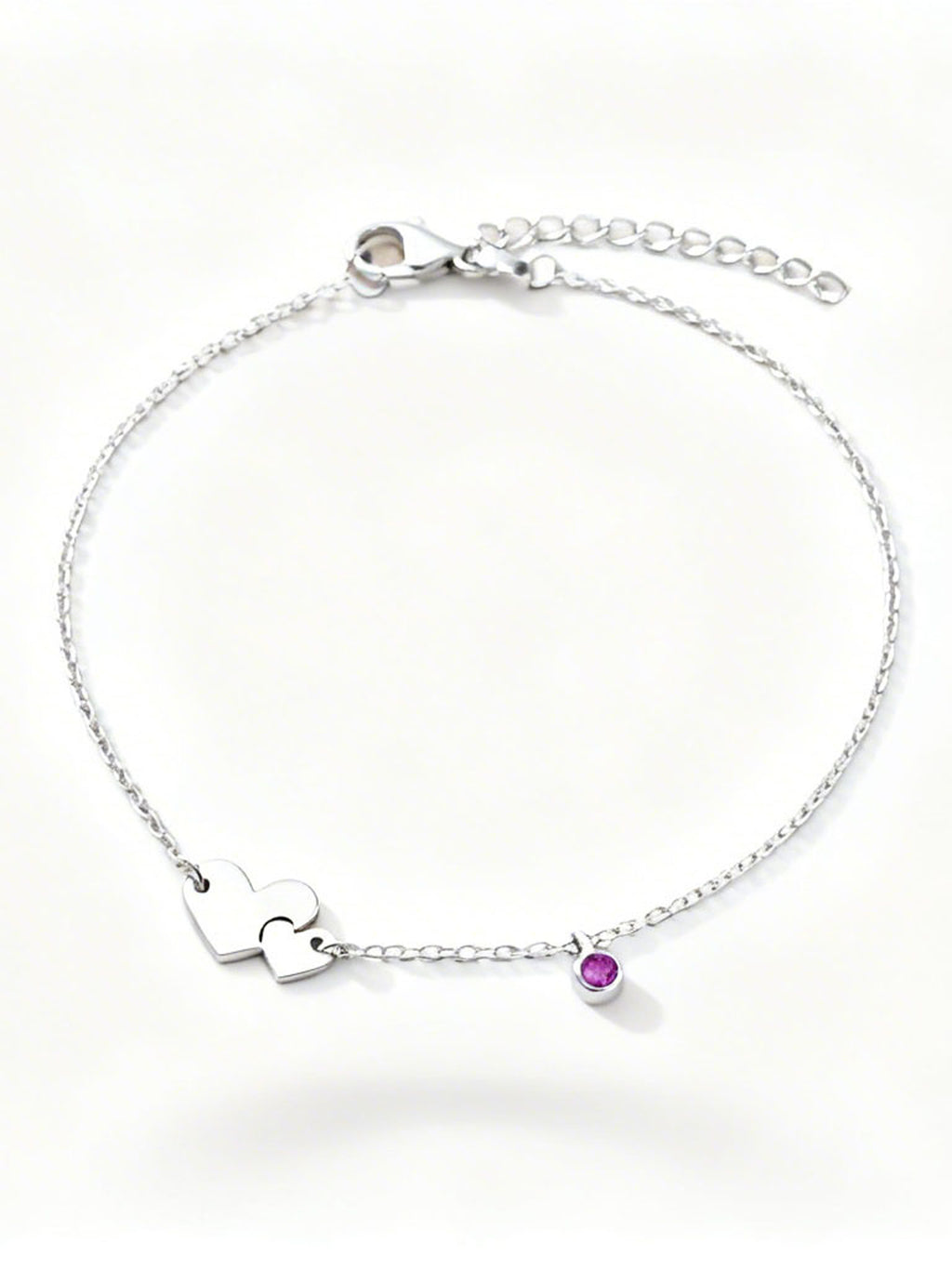 Eternal Bond Heart & Gemstone Anklet