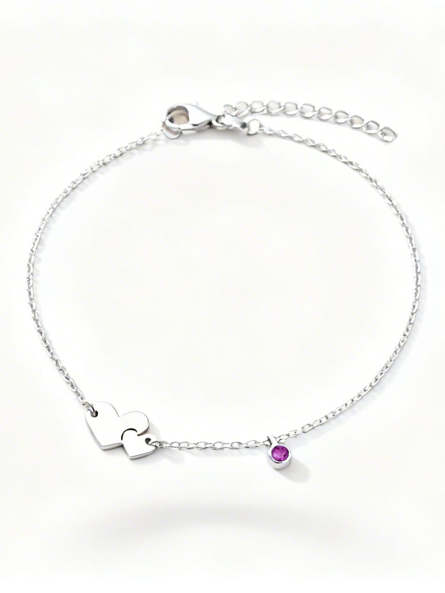 Eternal Bond Heart & Gemstone Anklet