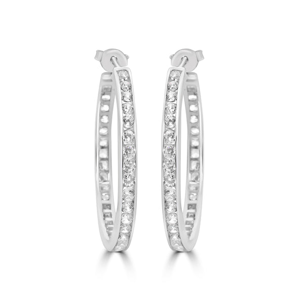 Crystal Glaze Silver Hoops