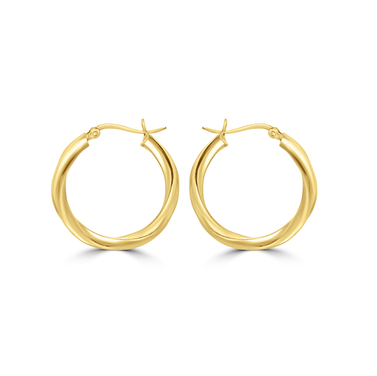 Gilded Twisted Horizon Hoops