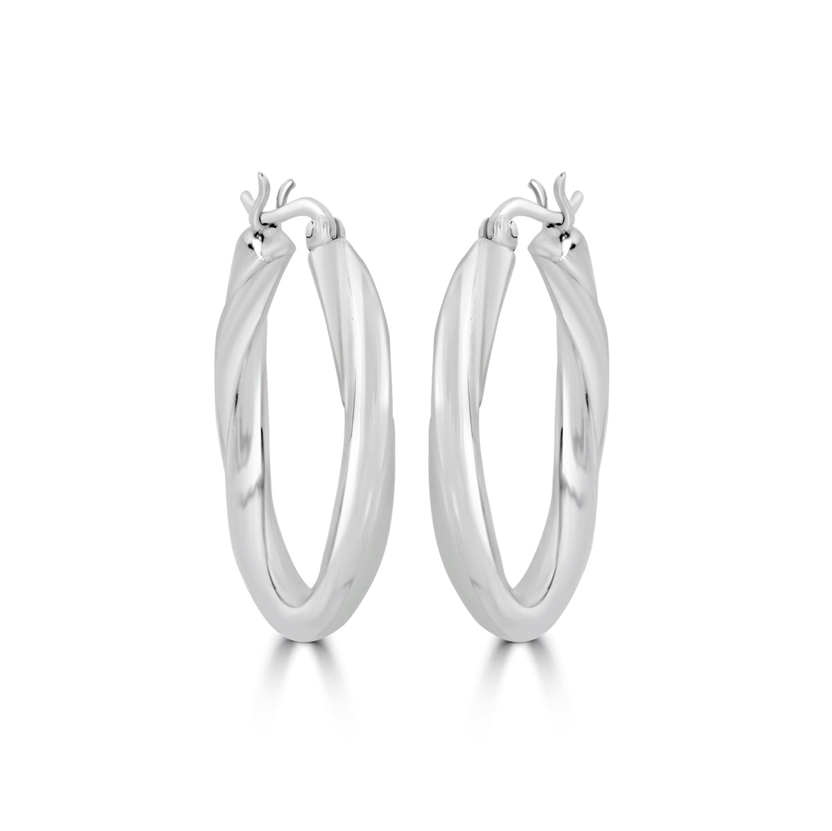 Silver Swirl Hoop Earrings