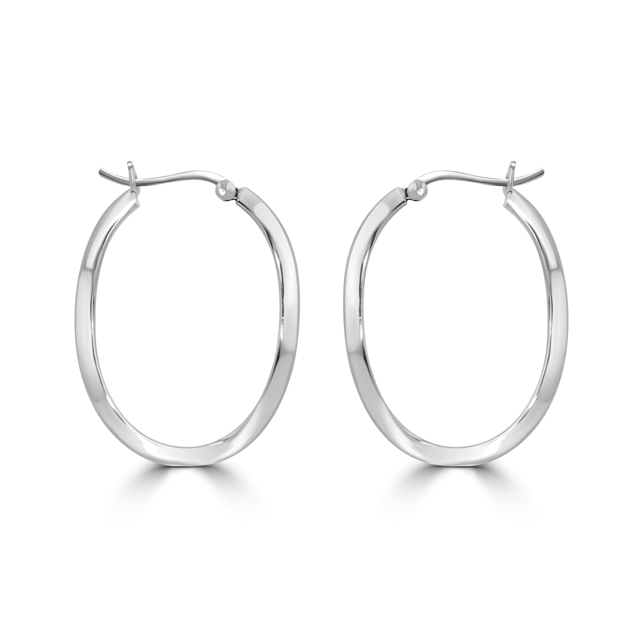 Silver Undulating Hoop Earrings