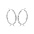 Silver Rope Twist Hoops