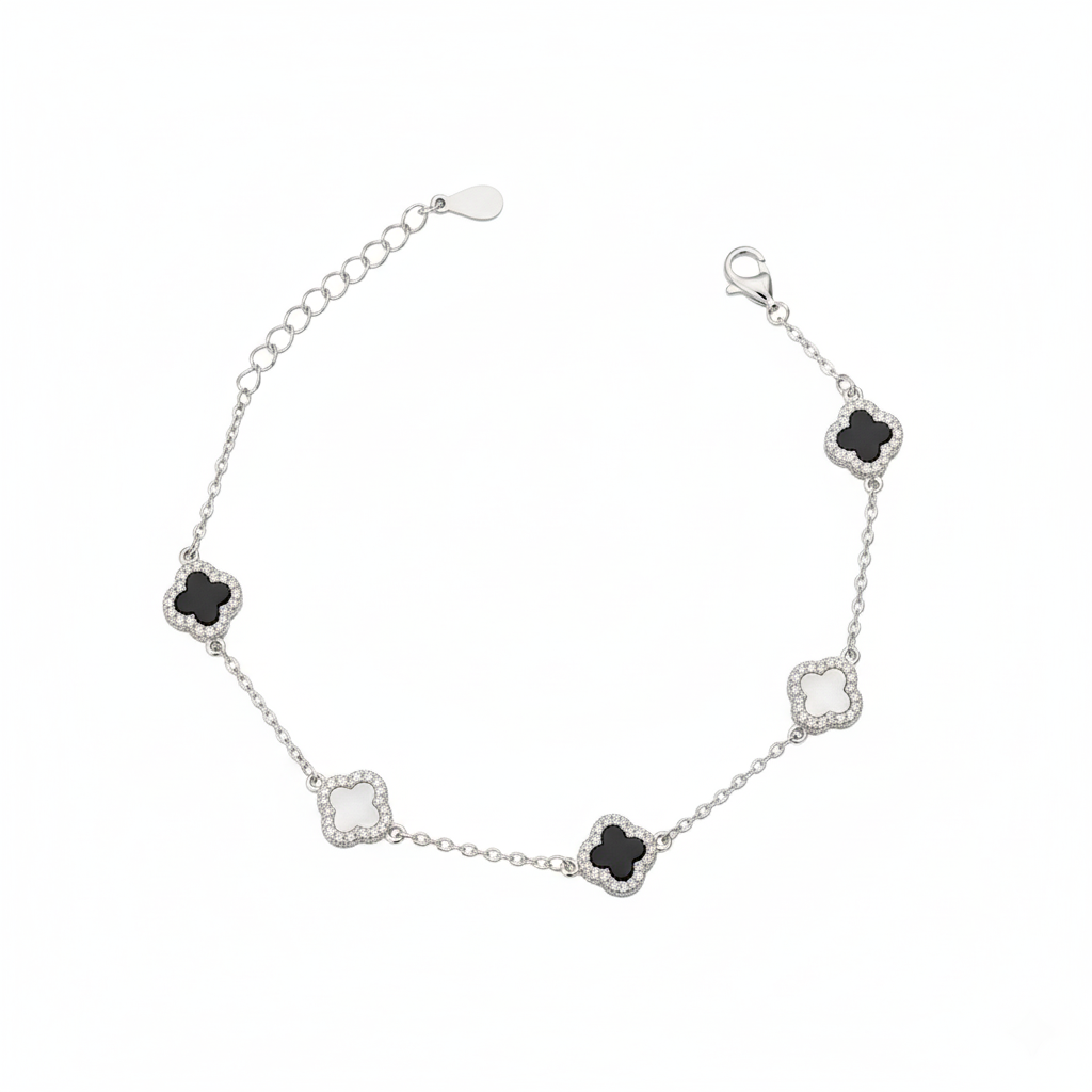 Monochrome Clover Bracelet