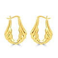 Gilded Scalloped Teardrop Hoops
