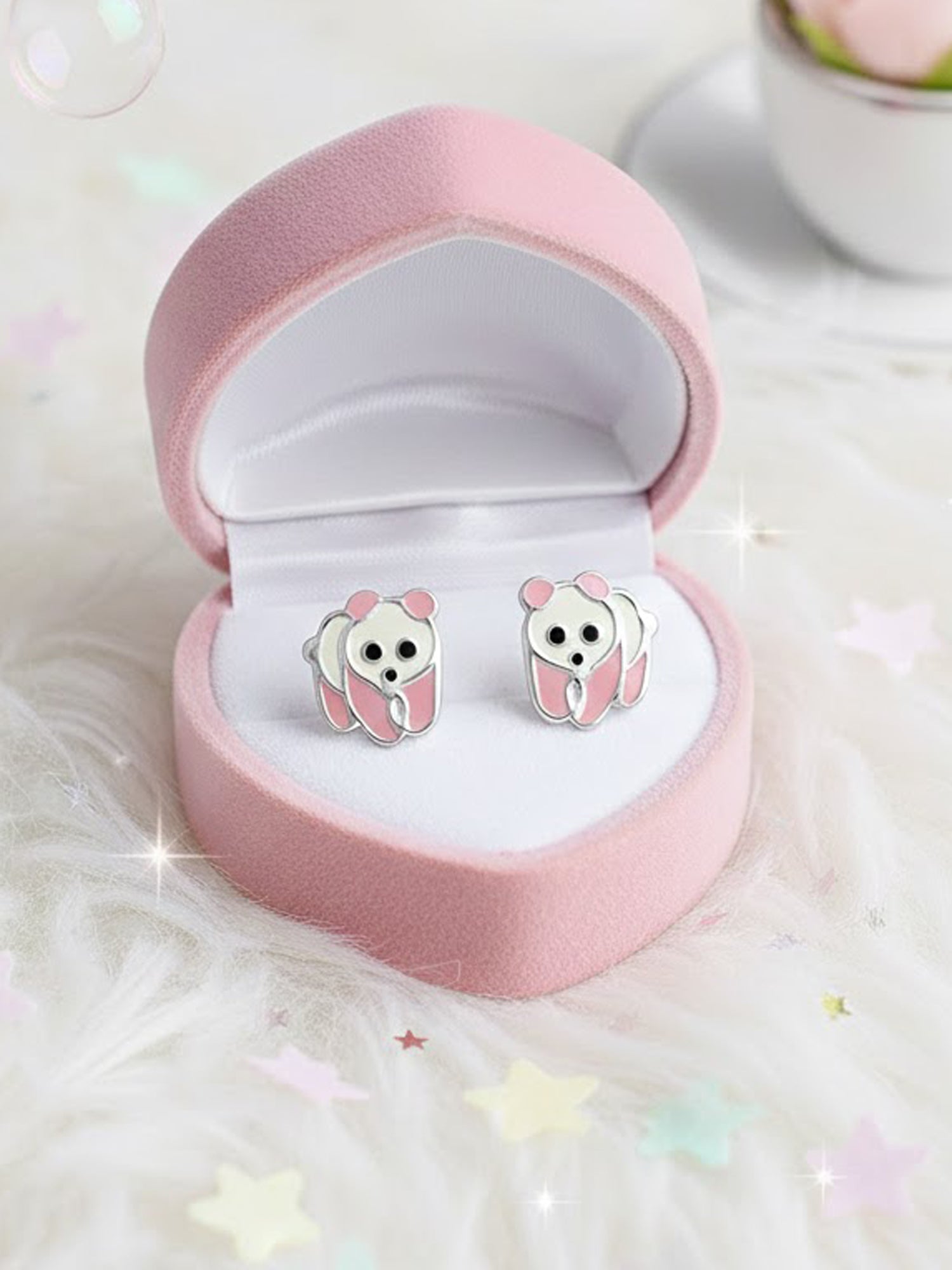 Pastel Panda Silver Studs