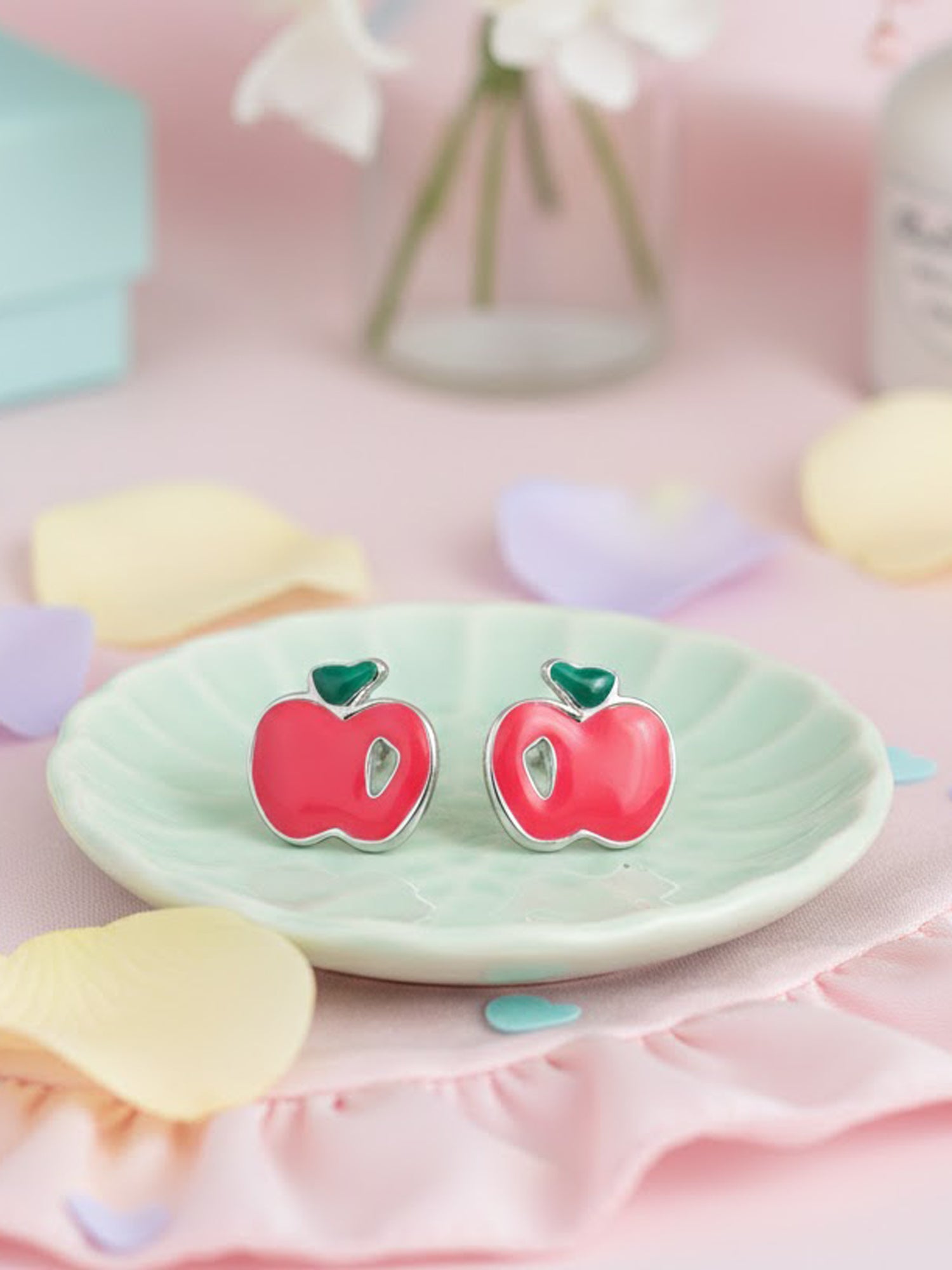 Crimson Heirloom Apple Studs