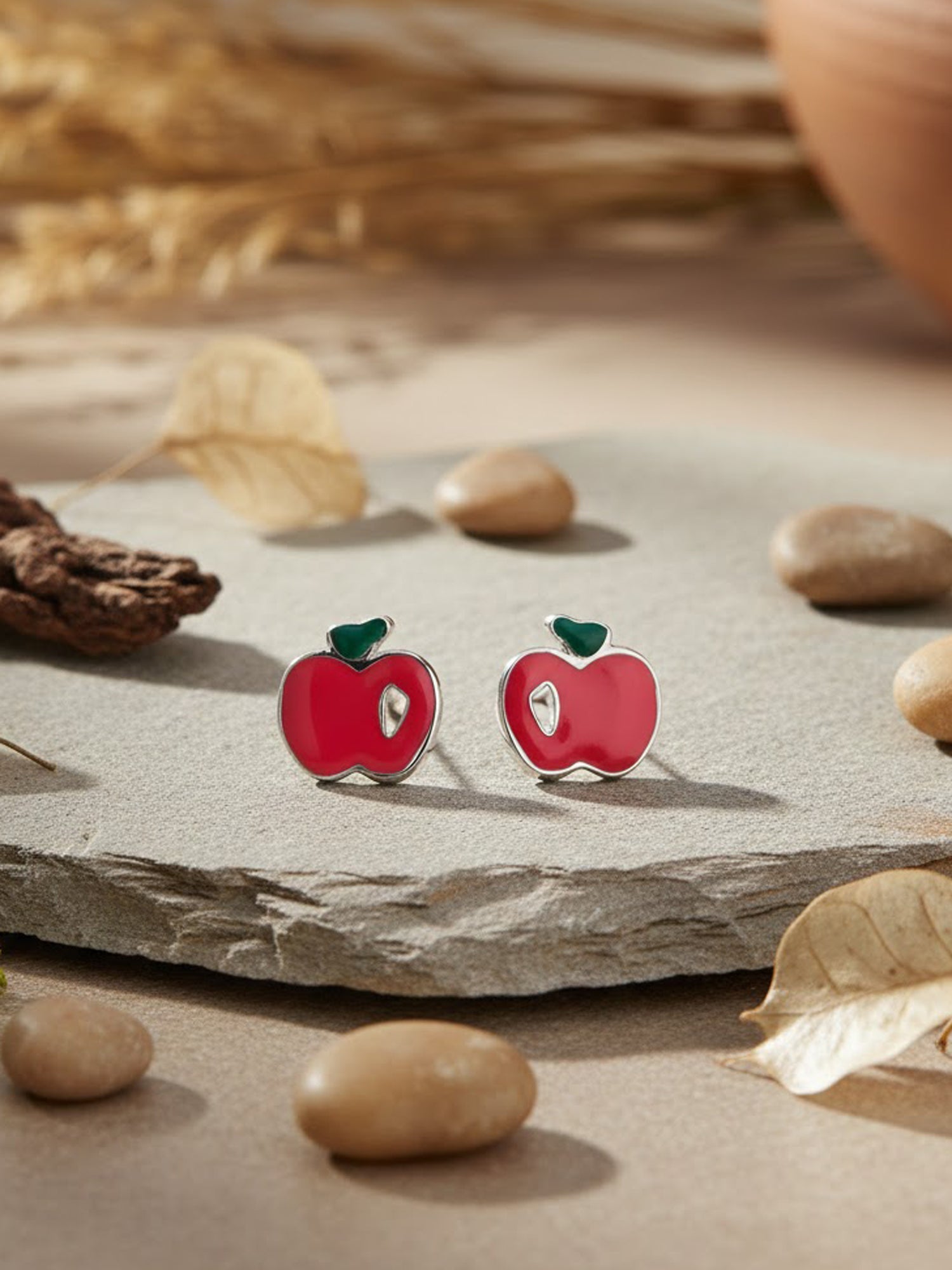 Crimson Heirloom Apple Studs