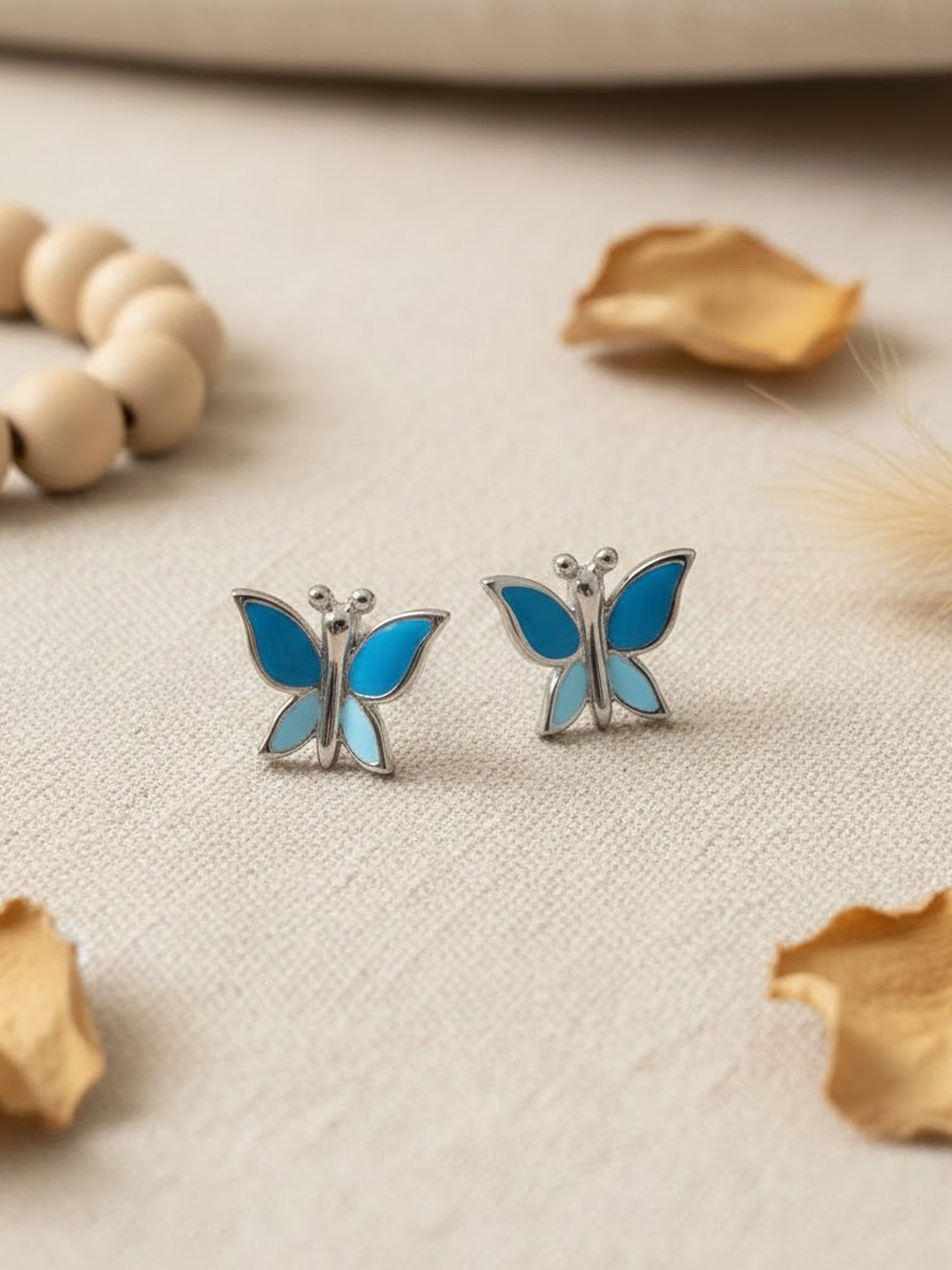 Fluttering Butterfly Enamel Studs