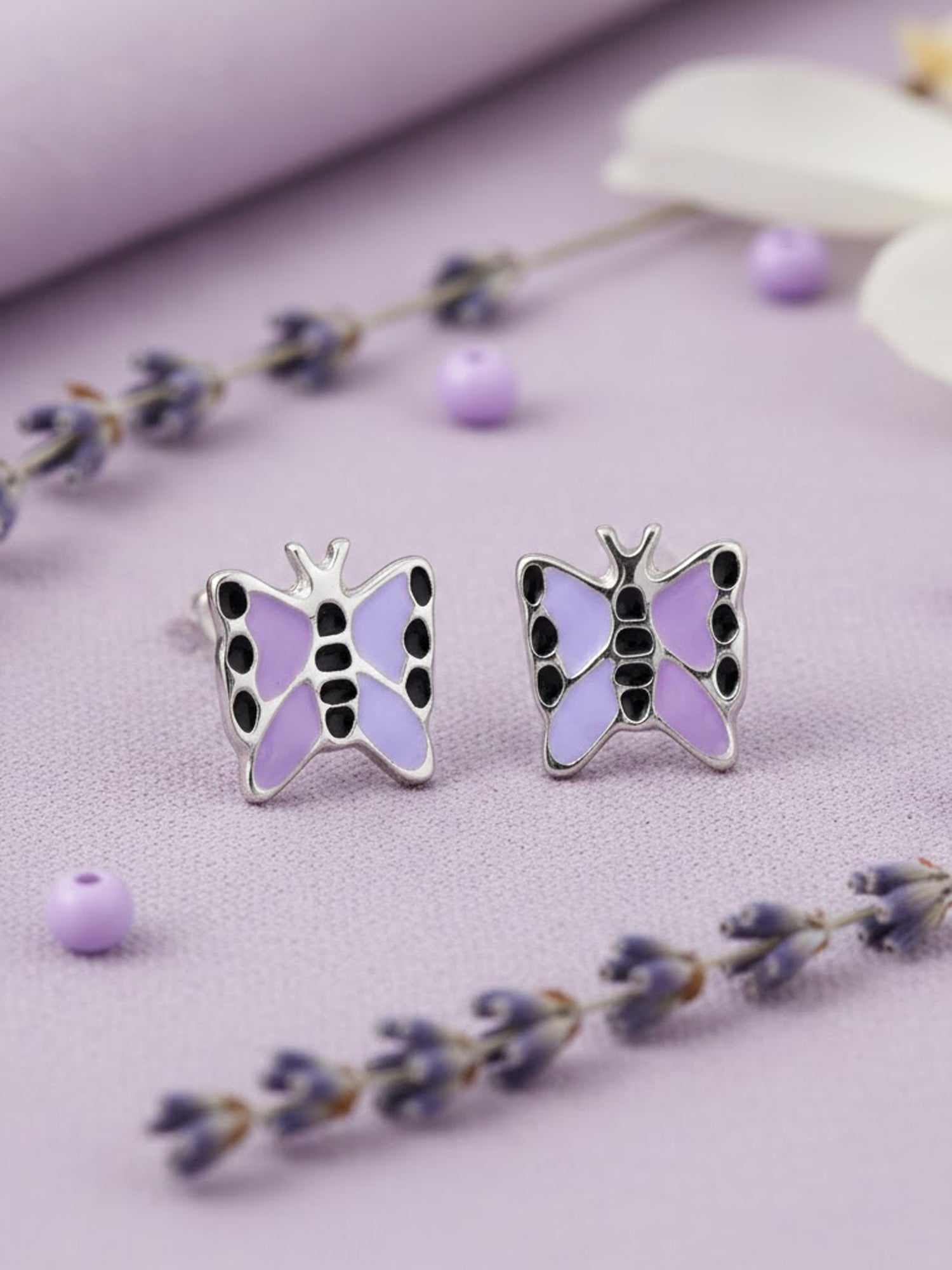 Papillon Enamel Studs