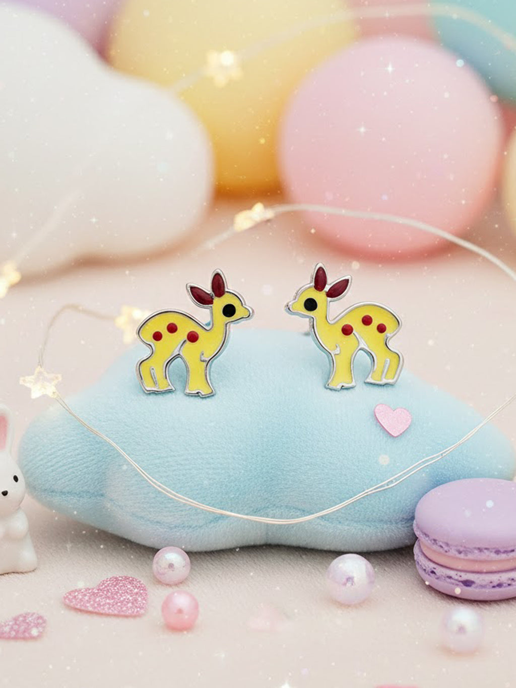 Enamel Fawn Stud Earrings