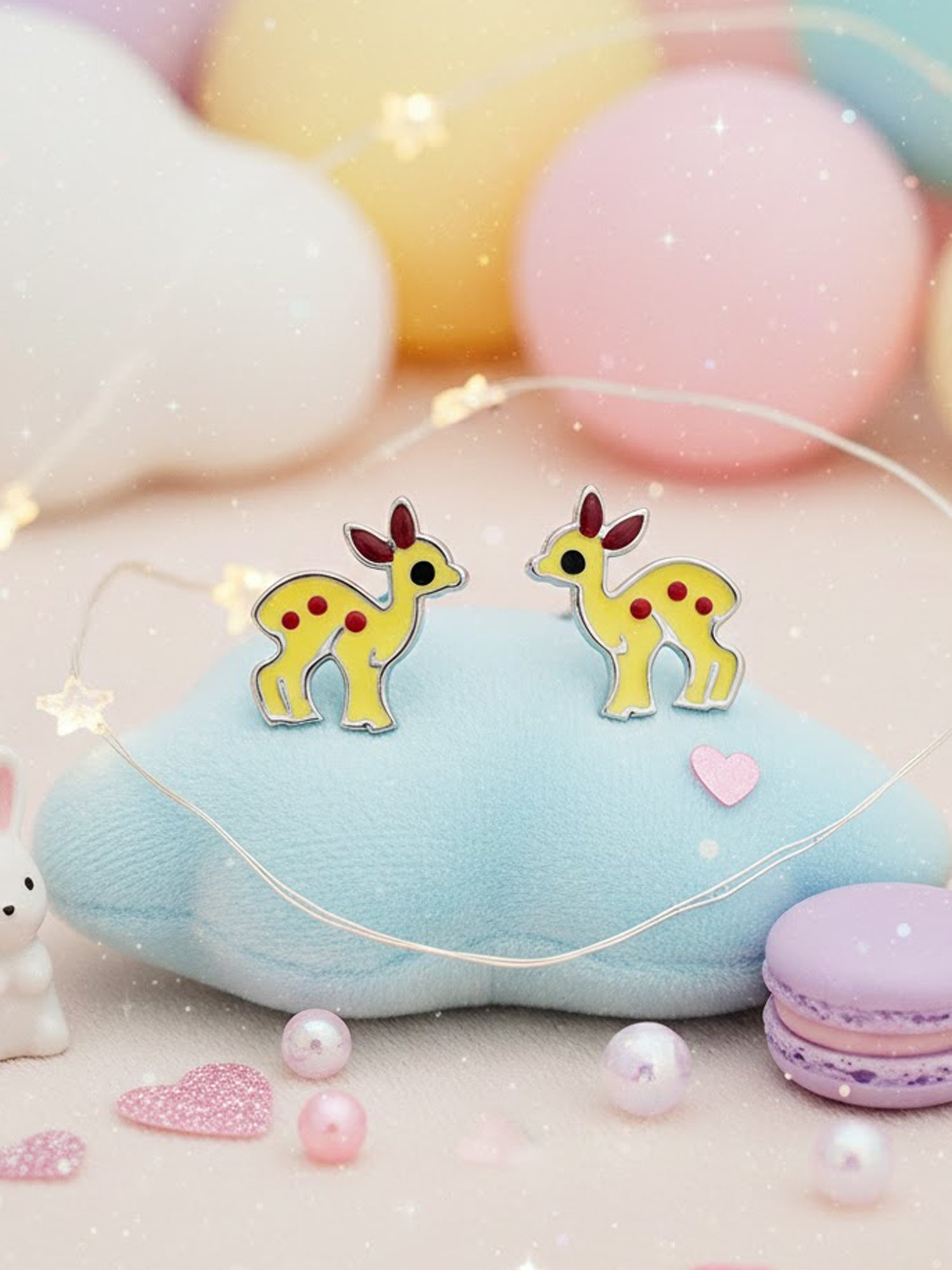 Enamel Fawn Stud Earrings