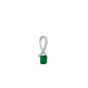 925 Pure Silver Green Stone Pendant