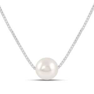 925 Pure Silver Freshwater Pearl Chain Pendant | Gift for Women And Girls